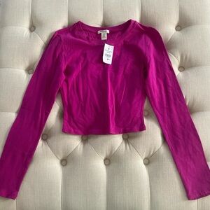 Bozzolo Bright Magenta Crewneck Long Sleeve Tee